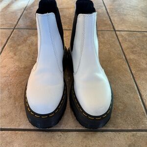 Dr. Martens White Platform Chelsea Boots
